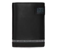 Pepe Jeans Tape Portefeuille Vertical avec Porte-Monnaie Noir 8,5 x 11,5 x 1 cm Cuir by Joumma Bags, Noir, Talla única, Portefeuille Vertical avec Porte-Monnaie