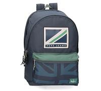 Pepe Jeans Tom Sac à dos pour ordinateur portable à double compartiment 15,6" Bleu 31x44x15 cms Polyester 23,87L