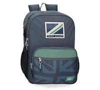 Pepe Jeans Tom Sac à Dos Scolaire Double Compartiment Adaptable sur Trolley Bleu 30x40x13 cms Polyester 15.6L
