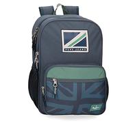 Pepe Jeans Tom Sac à Dos Scolaire Double Compartiment Bleu 30x40x13 cms Polyester 15,6L