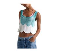Pepe Jeans - Top Chic Galea - Femme - Tops - Bleu - Taille: 38 FR