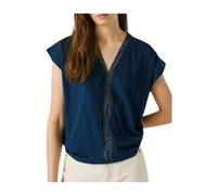 Pepe Jeans - Top en jersey à col en V - Femme - Blouses et Chemises - Bleu - Taille: 40 FR