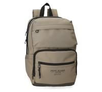 Pepe Jeans Waltford Sac à dos décontracté pour ordinateur portable 13,3 pouces Beige 25 x 37 x 12 cm Polyester avec détails en cuir synthétique 9,25 l by Joumma Bags