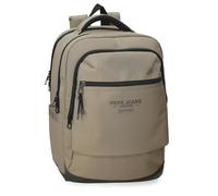 Pepe Jeans Waltford Sac à dos pour ordinateur portable 15,6 pouces Beige 30 x 42 x 14,5 cm Polyester avec détails en cuir synthétique 18,27 l by Joumma Bags