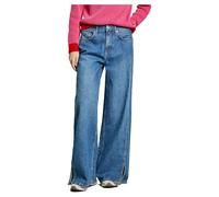 Pepe Jeans Wide Leg Jeans MW Slit, Bleu (Denim), 28W / 30L Femme