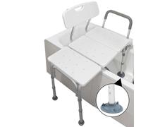 Pepe Mobility - Banc de Transfert Baignoire Accoudoir Rembourré, Siège Adulte Réglable Hauteur, Chaise Personnes Âgées, Antidérapant Blanc