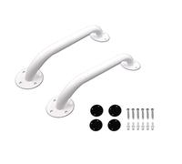 PEPE Mobility Barre d’Appui Salle de Bain (30 cm, Lot de 2), Main Courante Murale Douche et WC, Barre de Maintien en Acier Époxy Blanc, Antidérapante, Support 115 kg