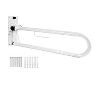 PEPE Mobility Barre d’Appui WC Relevable (x1 Unité, 75 cm) avec Porte-Rouleau, Barre de Maintien Toilette Sécurité pour Personnes Âgées et Handicapées