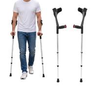 PEPE Mobility Béquilles Médicales Adultes, Canne Anglaise, Noires (2 pcs)