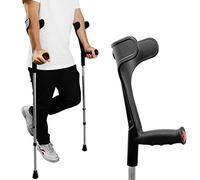 PEPE Mobility Béquilles Médicales Adultes (x2 Unités), Réglables, Canne Anglaise Orthopédique, Aluminium Noir - Made in Europe