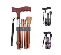 Pepe - Canne de Marche Pliable Femme, Réglable Homme, Canne Aluminium (Bronze), Canne pour Marcher, Ajustable