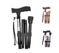 PEPE Mobility - Bâtons Pliables pour Personnes Âgées, Canne Pliable Femme, Extensible, Réglable Hauteur, Marcher Aluminium (Noir)