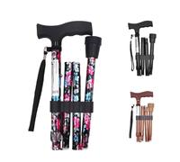Pepe - Canne de Marche Pliable Femme, Réglable, Homme, Aluminium (Fleurs)