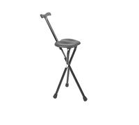 Pepe Mobility Canne Siège Pliante Légère 87 cm, Tabouret 3 Pieds, Noire