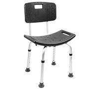 Pepe - Chaise de Douche pour Personnes Âgées, Tabouret Médical, Siège Adulte, Baignoire Antidérapant, Dossier, Assemblage sans Outils, Noir