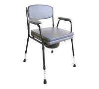 PEPE Mobility Chaise Percée Adulte (Toilette Rembourrée, Hauteur Ajustable), Pot de Chambre, Cadre de Sécurité, Accoudoirs Personne Âgée