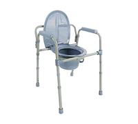 PEPE Mobility - Chaise Percée Toilette, Pot de Chambre Adulte, Cadre de Sécurité WC, Accoudoir Personne Âgée, Ajustable, Handicapé, Gris