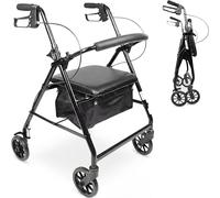 PEPE Mobility Déambulateur 4 Roues Pliable Léger, Rollator Siège, Plateau