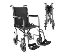 PEPE Mobility - Fauteuil Roulant Pliable Leger (Siège Étroit 38 cm), Chaise Roulante Handicapé Personne Âgée Acier, transit