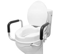 PEPE Mobility Rehausseur Toilette Adulte avec Accoudoirs (10 cm), Rehausseur WC avec Couvercle, Siège Élevateur pour Personnes Âgées, Post Opératoire