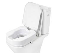 PEPE Mobility Rehausseur WC Carré Adulte 10 cm avec Couvercle, Siège de Toilette Forme Carré Surélevé pour Personnes Âgées et Handicapées, Blanche, Breveté