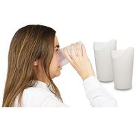 PEPE Mobility Verre à Découpe Nasale, Gobelet Ergonomique Adulte | 2 pcs, Tasse Échancrée 237 ml en Polypropylène, Espace pour le Nez, Boire sans Pencher la Tête, Micro-ondes, Transparent