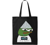 Pepe Tin Foil Hat Flat Earth Conspiracy Theory Meme Natural Ecological Cotton Tote Bag Noir, Noir , Taille unique