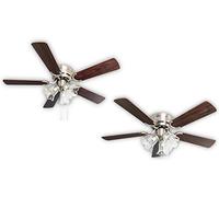 Pepeo 105620192 Ventilateur de plafond, Métal, 44 W, Bois de Rose/Noyer Foncé, 105 cm