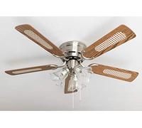 Ventilateur de plafond Kisa Deluxe BN Chêne / Noyer avec éclairage Pepeo