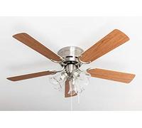 Ventilateur de plafond Kisa Deluxe BN Blanc / Erable avec éclairage Pepeo