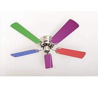 Pepeo Ventilateur de plafond extra plat Kisa Multicolor nickel brossé