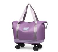 Pepepo Travel Bag with Wheels, 2025 New Large Capacity Travel Bag - Universal Wheel Removable, Large Capacity Wide-Open Cosmetic, Expandable Foldable, Rolling with Wheels (Purple)