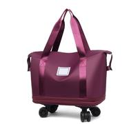 Pepepo Travel Bag with Wheels, 2025 New Large Capacity Travel Bag - Universal Wheel Removable, Large Capacity Wide-Open Cosmetic, Expandable Foldable, Rolling with Wheels (Red)