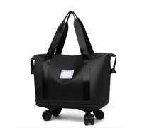 Pepepo Travel Bag with Wheels, 2025 New Large Capacity Travel Bag - Universal Wheel Removable, Large Capacity Wide-Open Cosmetic, Expandable Foldable, Rolling with Wheels (Black)