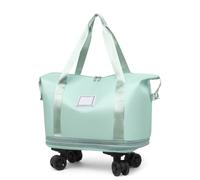 Pepepo Travel Bag with Wheels, 2025 New Large Capacity Travel Bag - Universal Wheel Removable, Large Capacity Wide-Open Cosmetic, Expandable Foldable, Rolling with Wheels (Green)
