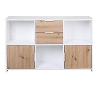 Pepeto buffet 2 tiroirs, 2 portes, 3 tablettes blanc, Artisan chêne décor. Blanc G