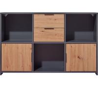 Pepeto buffet 2 tiroirs, 2 portes, 3 tablettes gris, Artisan chêneReproduction.