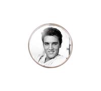 PEPIFY Bague Elvis Presley avec cabochon en verre vintage réglable pour homme et femme, Os