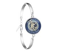 PEPIFY Bracelet tendance Archange Saint Michel Protect Me Saint Bouclier Protection Charm Russe Orhodoxe Bijoux pour Cadeau Saint