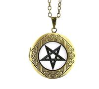 PEPIFY Collier avec pendentif pentagramme violet - Bijou japonais occulte en verre - Médaillon pour femme