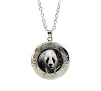 PEPIFY Nouveaux bijoux mode mignon panda rond pendentif colliers chandails bijoux enfants filles cadeau gros
