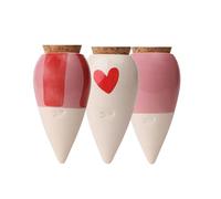 Pepin | 3X Mini Ollas | Oyas A Planter Terre Cuite | Arrosage Automatique et Ecologique pour Plante d'Intérieur et d'Extérieur | Système d'Irrigation Naturel | Mini Oyas Terracotta - 12cl Rose/Rouge