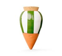 Pepin | Olla Terre Cuite à Planter | Arrosage Automatique et Ecologique pour Plante d'Intérieur et d'Extérieur | Irrigation Naturelle | Autonomie d'Environ 1 Semaine | OYA Rayé Vert et Blanc 25cl