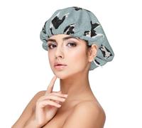 Pépinière de chiens de compagnie Border Collie,Bonnet de nuit en satin réglable en soie pour adulte, bonnet de nuit élastique pour femme