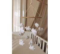 pépinière faite à la main d'un nuage Décoration de pépinière mobile pour bébé dans des couleurs neutres