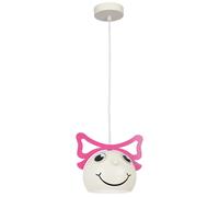 Pépinière Lumière Couverture Rose Blanc Ø 16,5 CM Verre Métal Réglable Suspendue