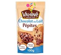 Pépites chocolat au lait VAHINE - le sachet de 100 g Lot De 4 - Par Lot