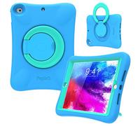 PEPKOO Étui pour iPad 9(^>e<^) 8(^>e<^) génération 10,2" 2021 2020 2019 - Léger, Flexible, résistant aux Chocs, poignée Pliable, Coque intégrale pour Apple iPad 9e, 8e et 7e génération, Bleu Menthe