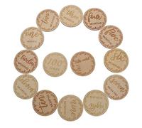 PEPLAYTAL 12 Pièces Carte Commémorative Du Mois Oh Carte Bébé Progrès Nombre Venir Produit Assorti Croissance Faire La Fête Cartes D'étape Mensuelles Mémorial Bleu Bébés En Bois