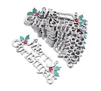 PEPLAYTAL 12 pièces Décoration de Porte Noël Plastique avec Lettres Merry Christmas Argentées Panneau Suspendu pour Intérieur et Sapin Ambiance Hivernale et Cadeau Original